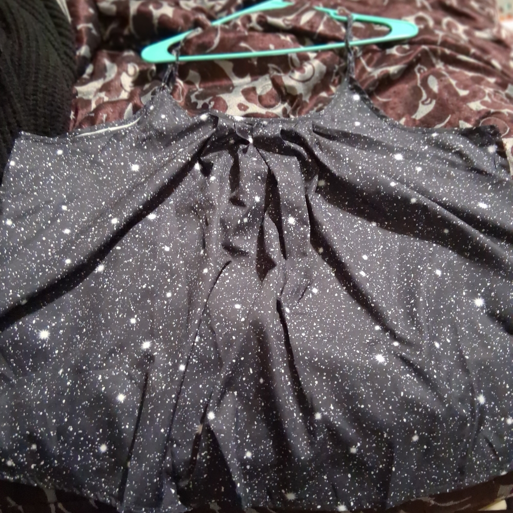 SHEIN Black and White Starry Sleeveless Top